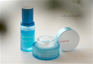 Feuchtigkeitsspendende Hautpflege: Hydra Essentials von Clarins.
