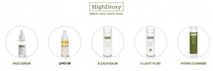 HighDroxy Sortiment zur Hautpflege.