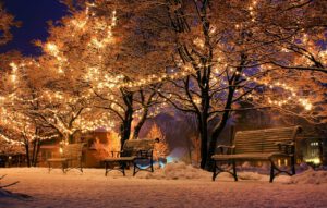 Weihnachten, Schneelandschaft, Weihnachtsgrüße, Schminktante, Anja Frankenhäuser